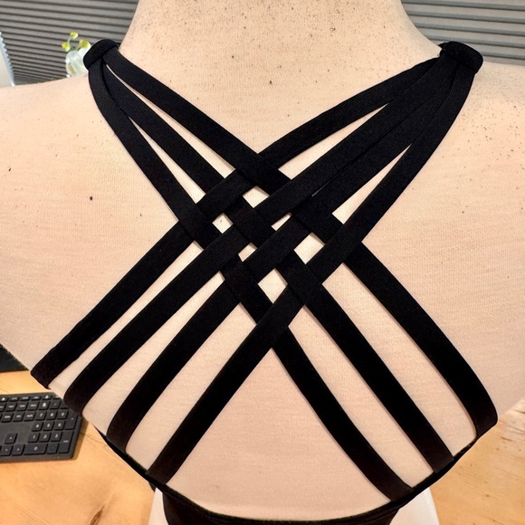 Lululemon Athletica Black Strappy Sports Bra size 8 - Picture 2 of 8
